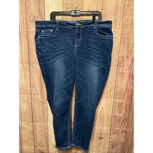 Copper Flash 20W curved blue jeans denim embellished